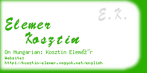 elemer kosztin business card